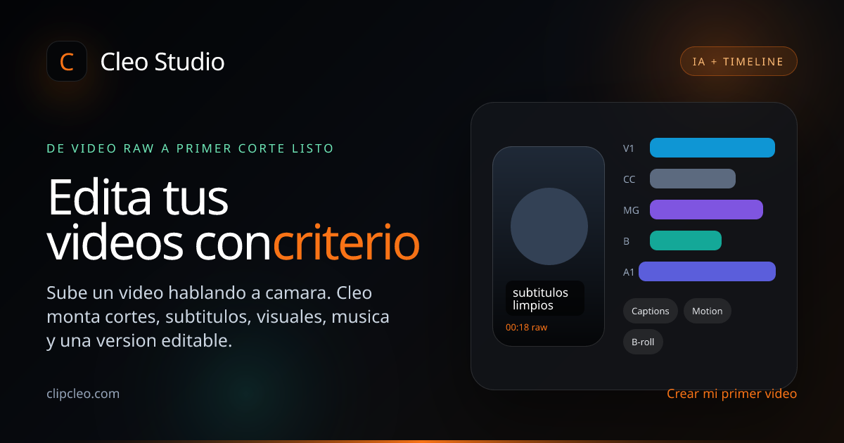 Cleo Studio - Editor de video con IA